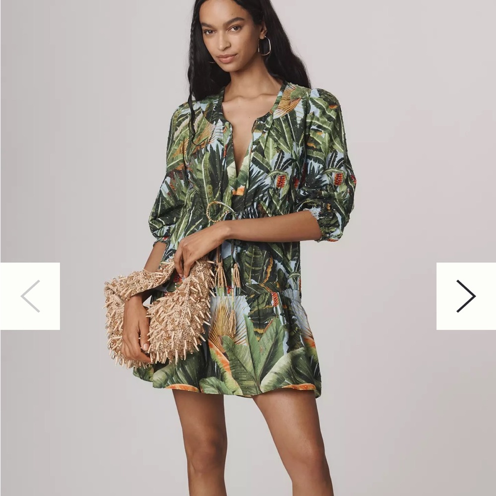 FARM Rio Amazonia Forest Long Sleeve Mini Dress Like New - size S